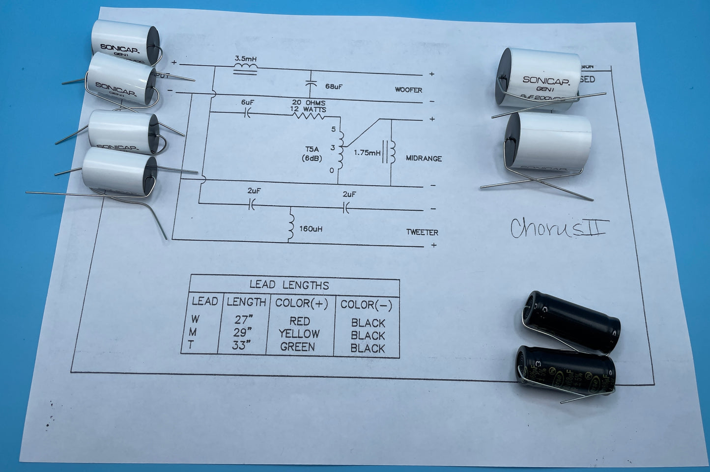 Type Chorus II Crossover Rebuild Kit (2 Speakers) - FREE US Shipping!