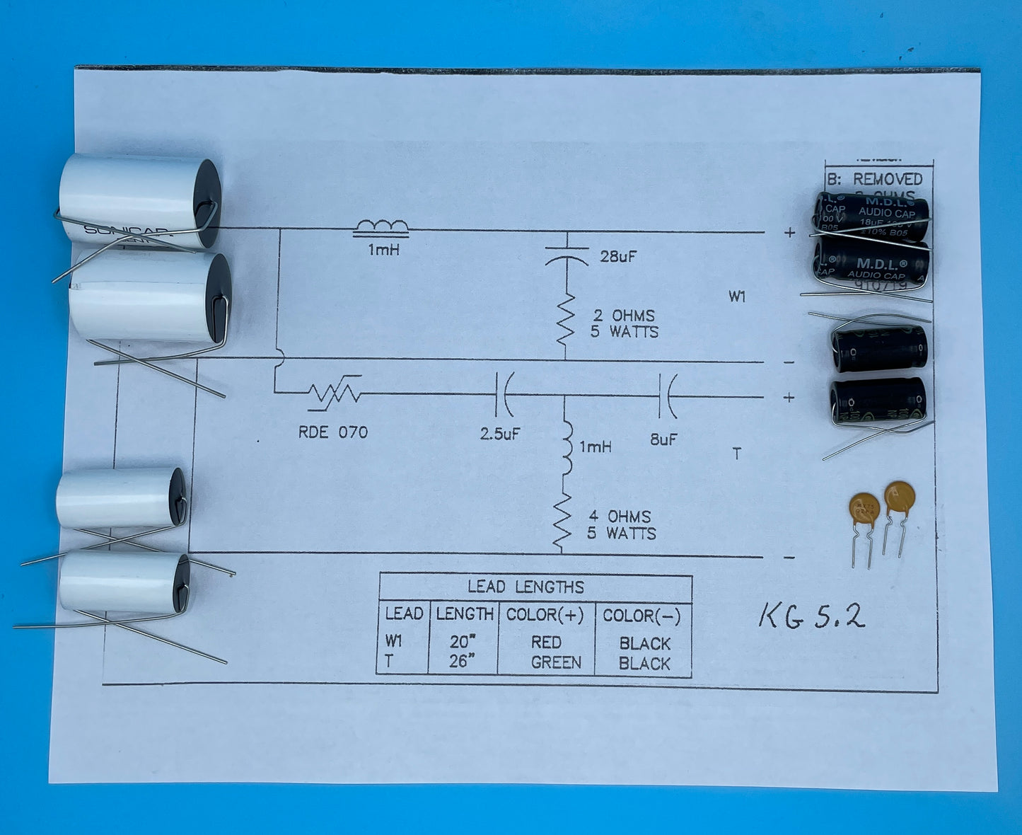KG5.2 Crossover Rebuild Kit (2 Speakers) - FREE US Shipping!