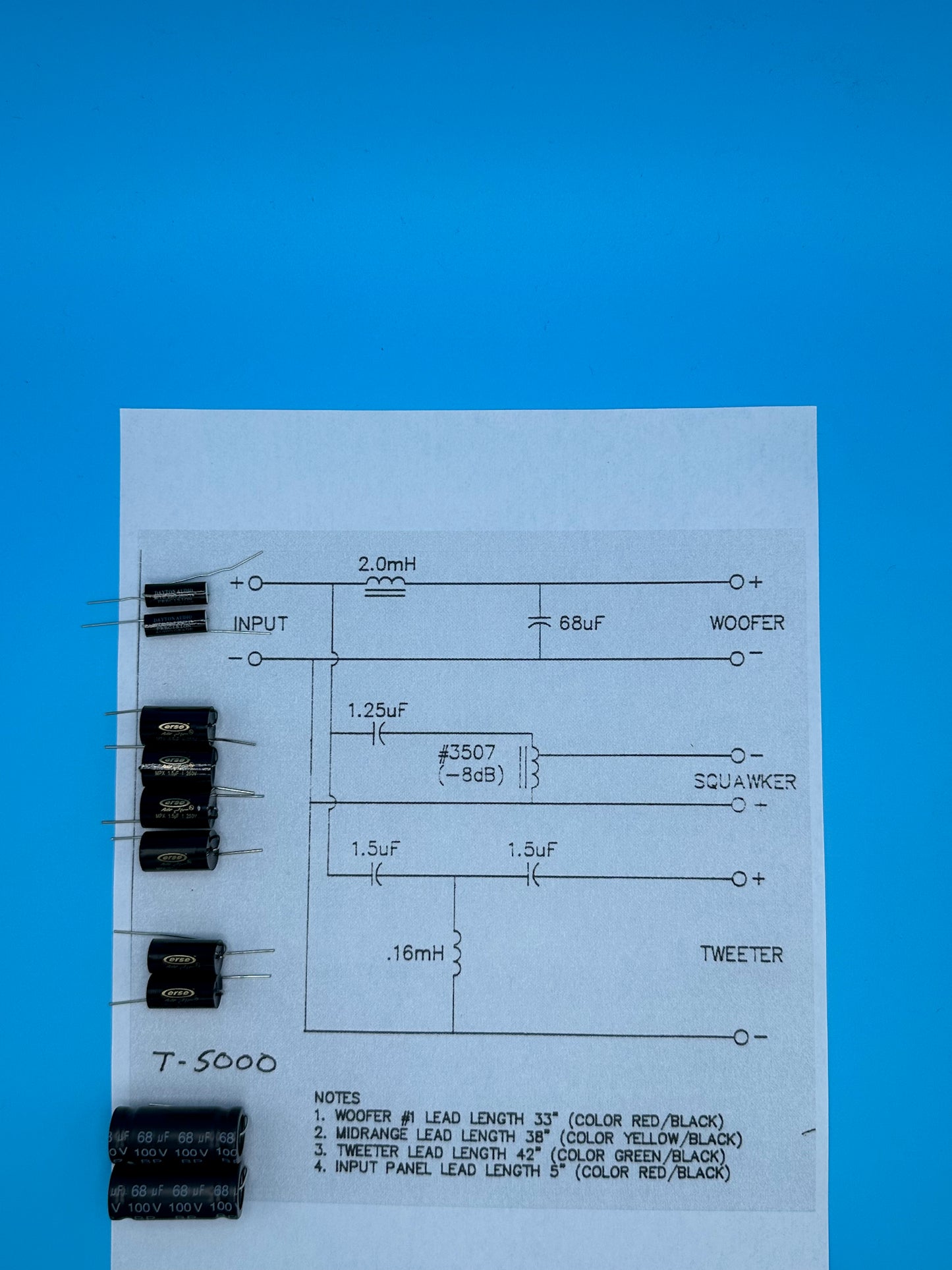 Tangent T-5000 Crossover Rebuild Kit (2 Speakers) - FREE US Shipping!