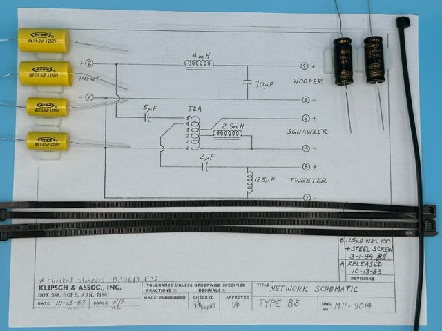 Type B-3 Crossover Rebuild Kit (2 Speakers) - FREE US Shipping!