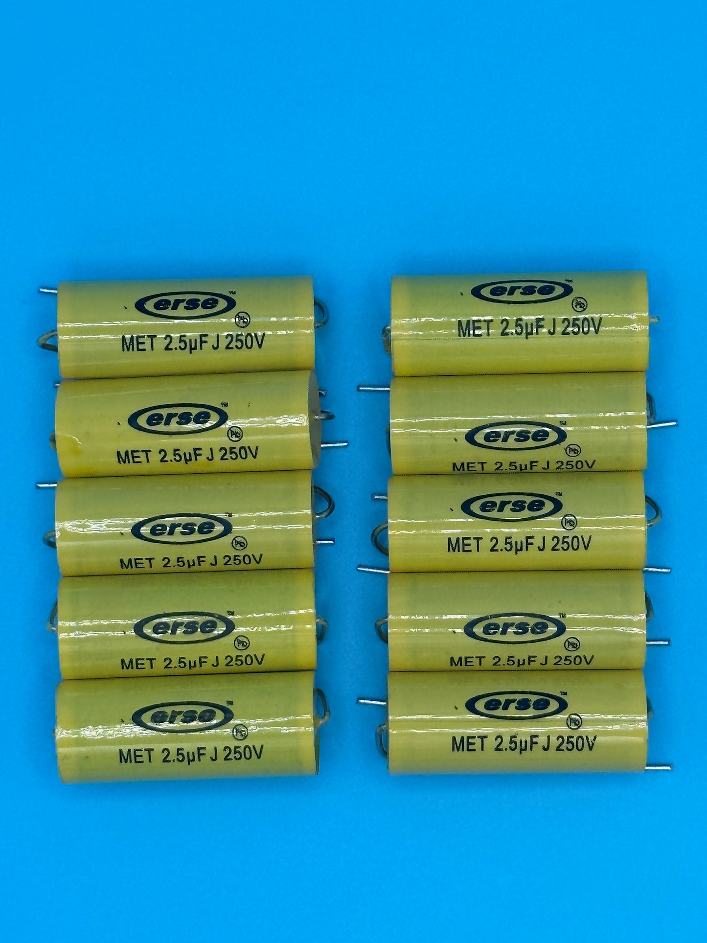 Set of 10 Erse 2.5uF Mylar/Polyester 5% Capacitors - Free US Shipping!