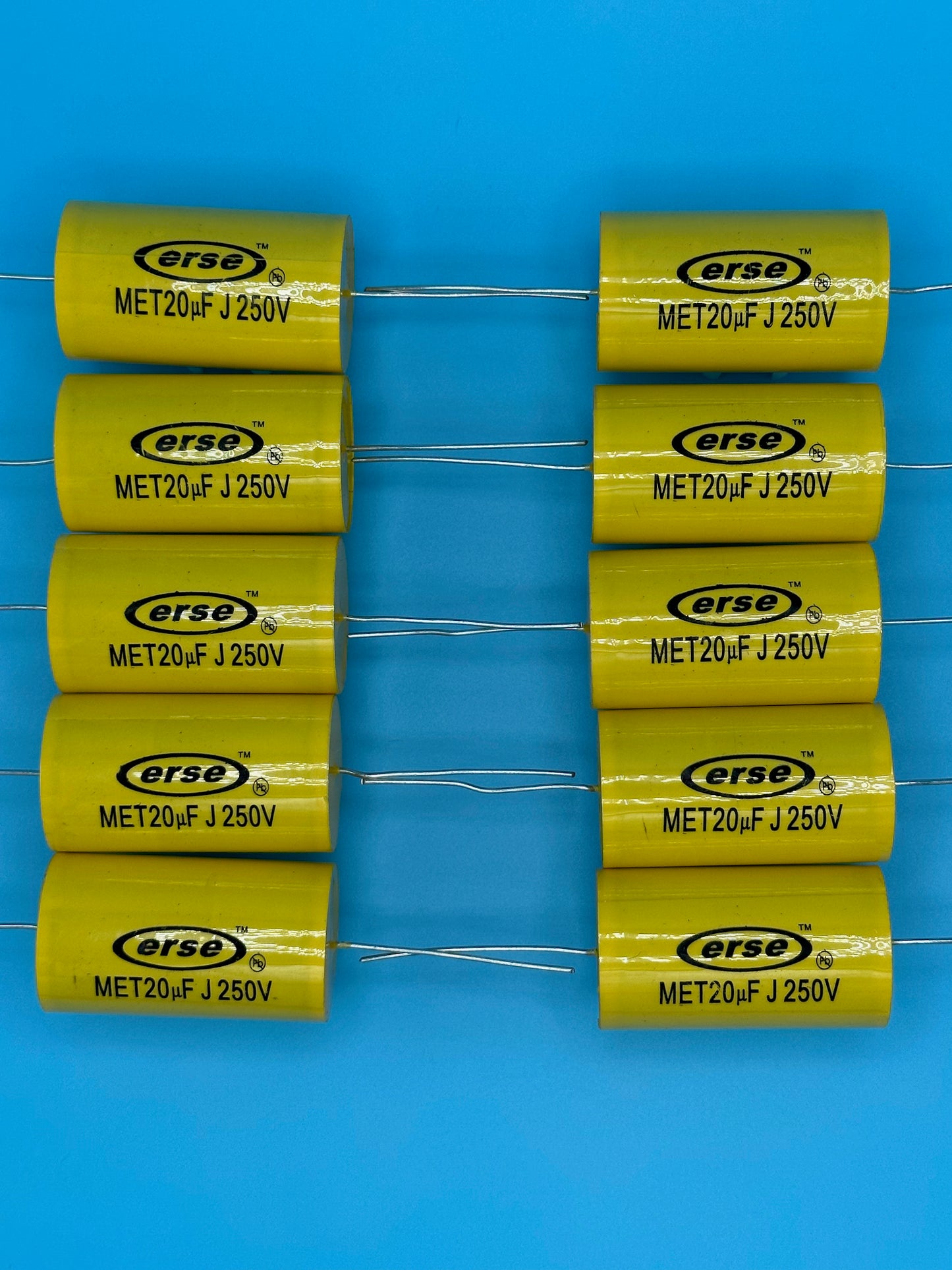 Set of 10 Erse 20uF Mylar/Polyester 5% Capacitors - Free US Shipping!