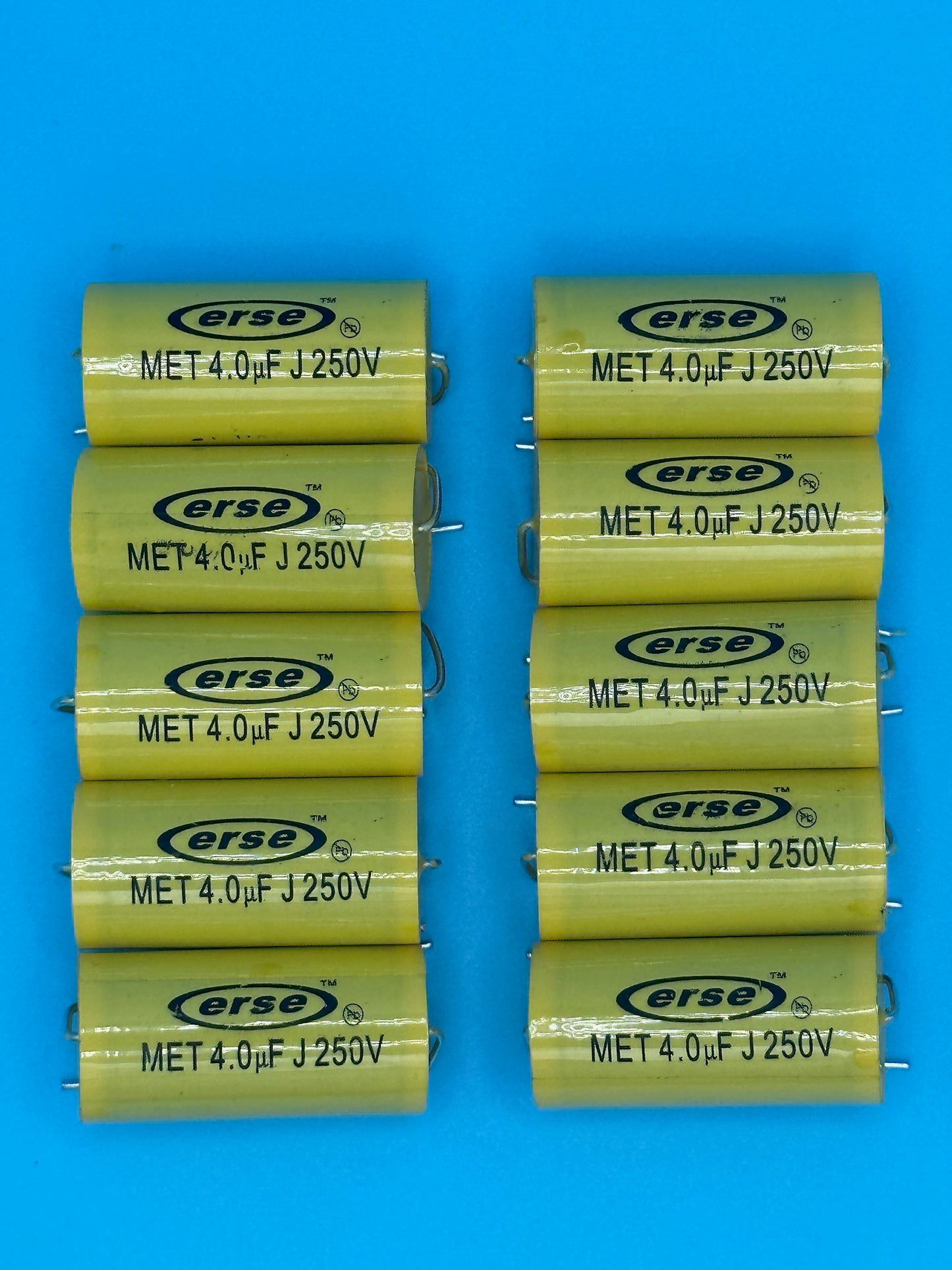 Set of 10 Erse 4uF Mylar/Polyester 5% Capacitors - Free US Shipping!