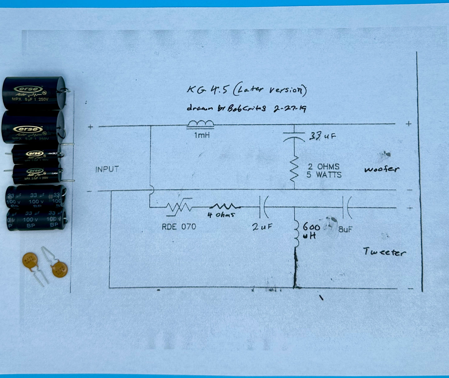 KG4.5 Later Version Crossover Rebuild Kit (2 Speakers) - FREE US Shipping!