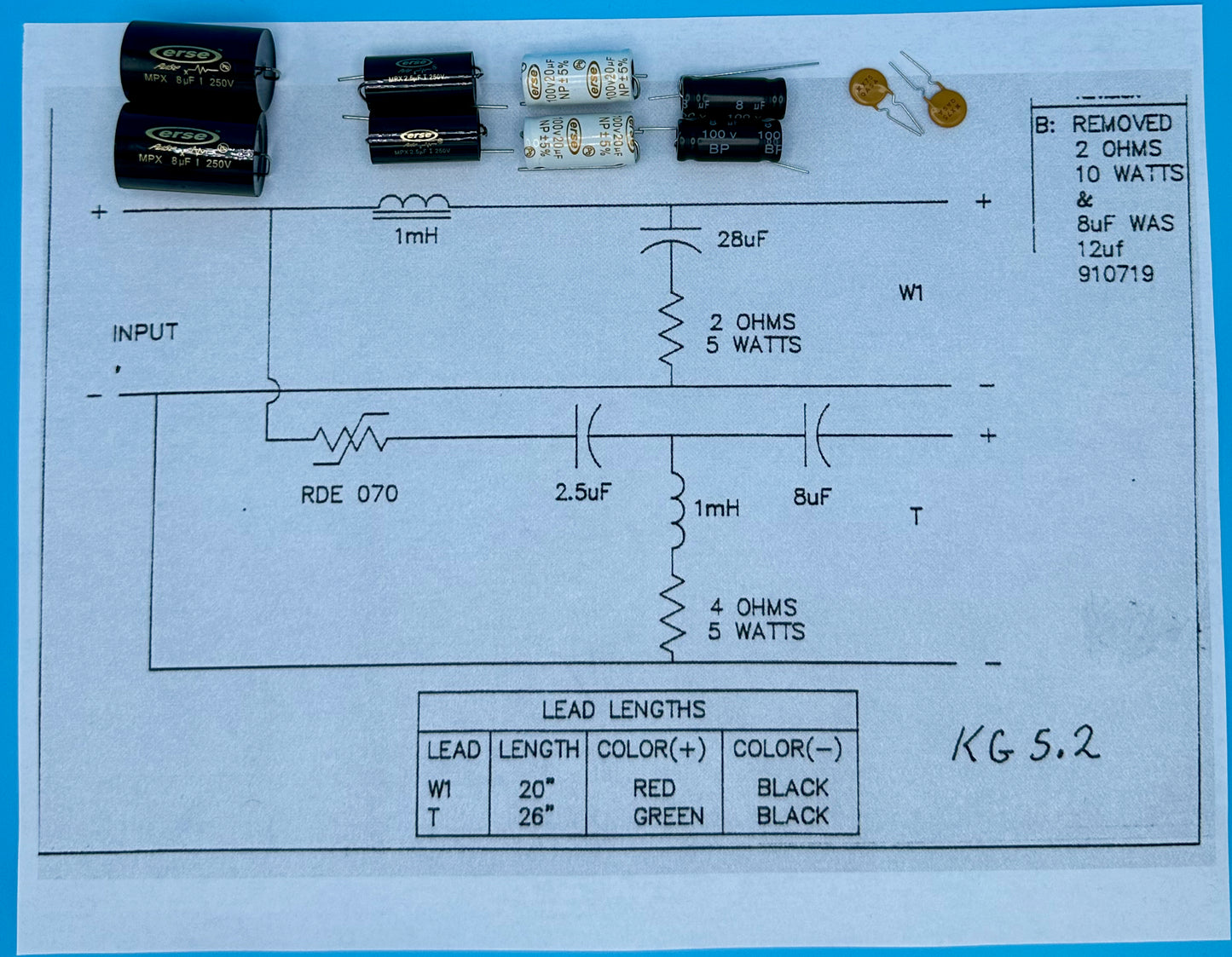 KG5.2 Crossover Rebuild Kit (2 Speakers) - FREE US Shipping!