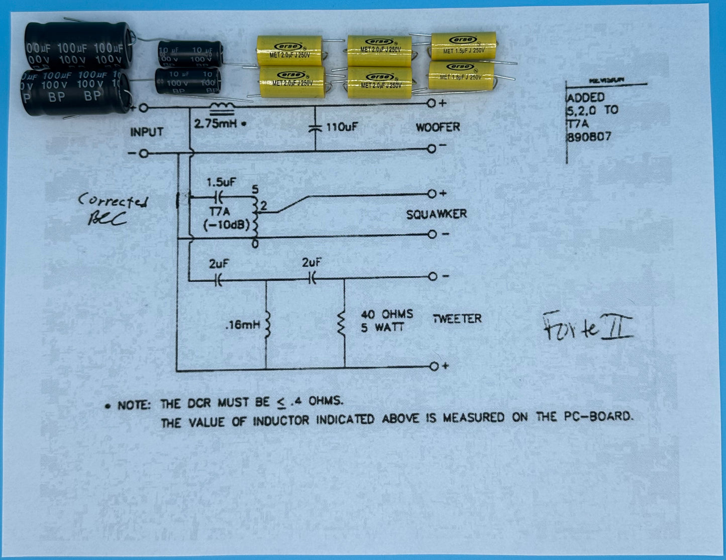 Forté II Crossover Rebuild Kit (2 Speakers) - FREE US Shipping!