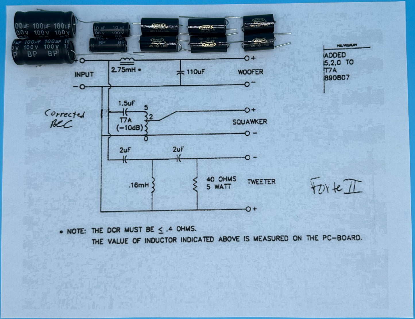 Forté II Crossover Rebuild Kit (2 Speakers) - FREE US Shipping!