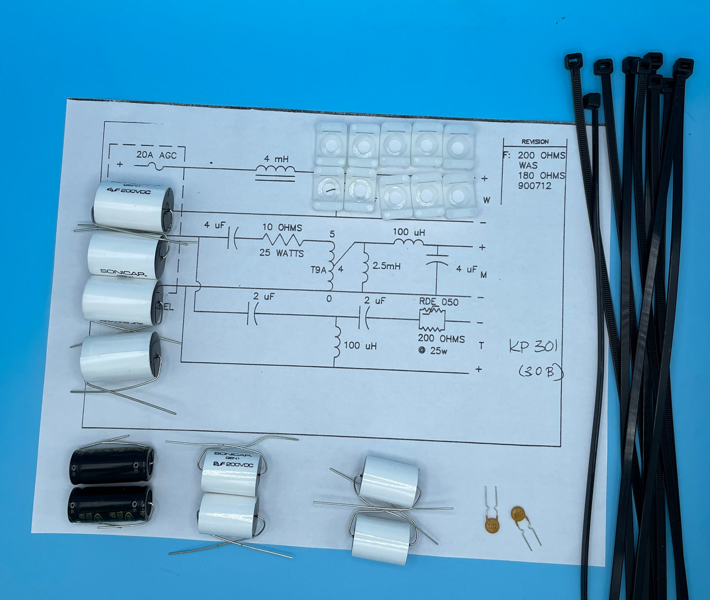 KP301 (KP30b) Crossover Rebuild Kit (2 Speakers) - FREE US Shipping!