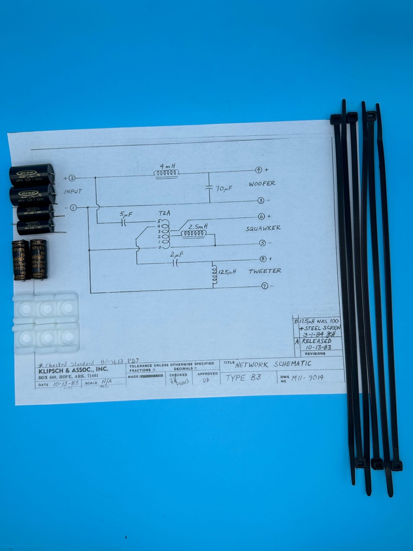 Type B-3 Crossover Rebuild Kit (2 Speakers) - FREE US Shipping!