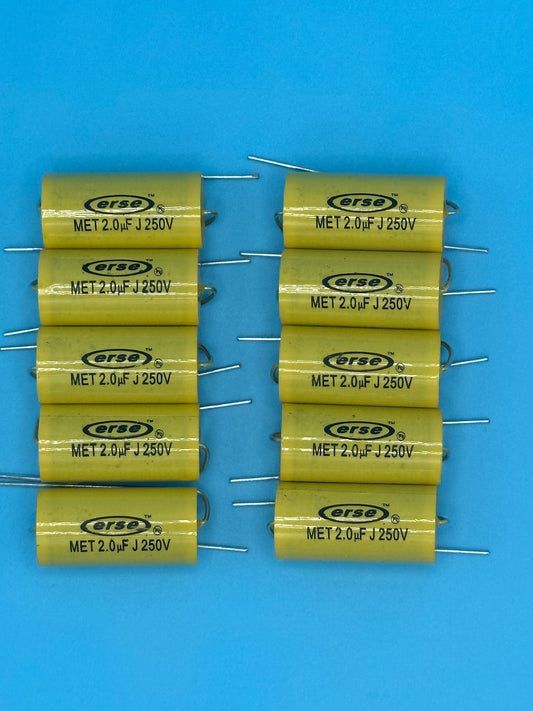 Set of 10 Erse 2uF Mylar/Polyester 5% Capacitors - Free US Shipping!