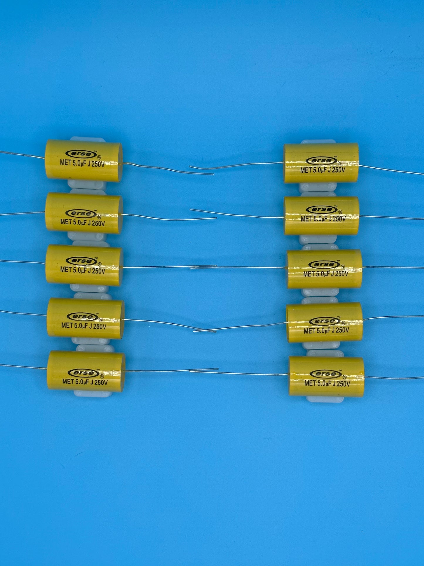 Set of 10 Erse 5uF Mylar/Polyester 5% Capacitors - Free US Shipping!