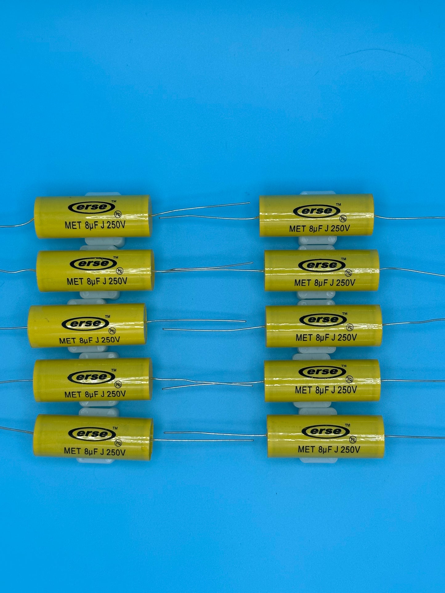 Set of 10 Erse 8uF Mylar/Polyester 5% Capacitors - Free US Shipping!