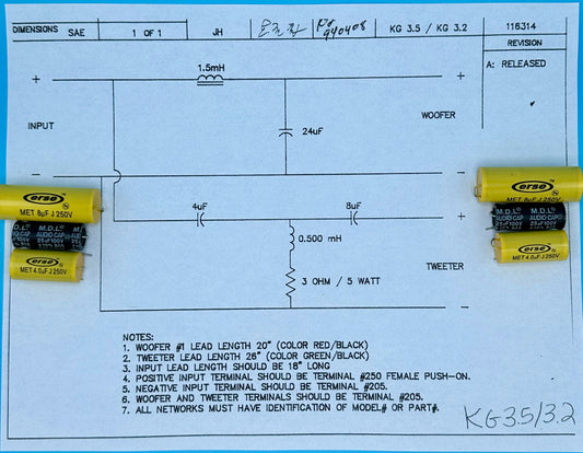 KG3.5 Crossover Rebuild Kit (2 Speakers) - FREE US Shipping!