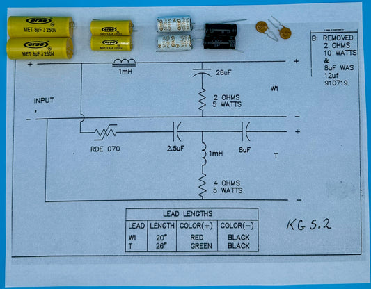 KG5.2 Crossover Rebuild Kit (2 Speakers) - FREE US Shipping!