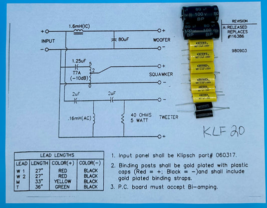 KLF-20 Crossover Rebuild Kit (2 Speakers) - FREE US Shipping!