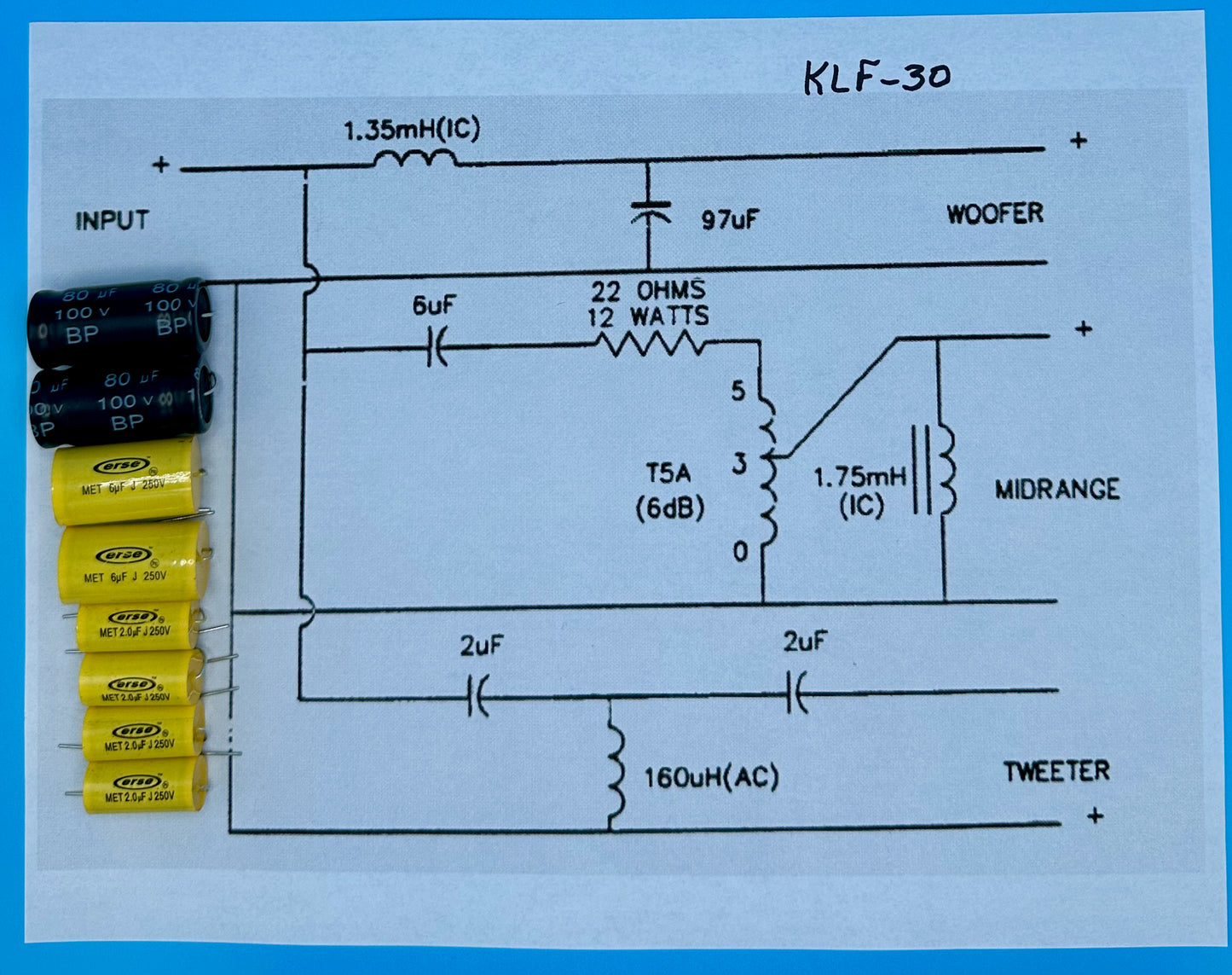 KLF-30 Crossover Rebuild Kit (2 Speakers) - FREE US Shipping!