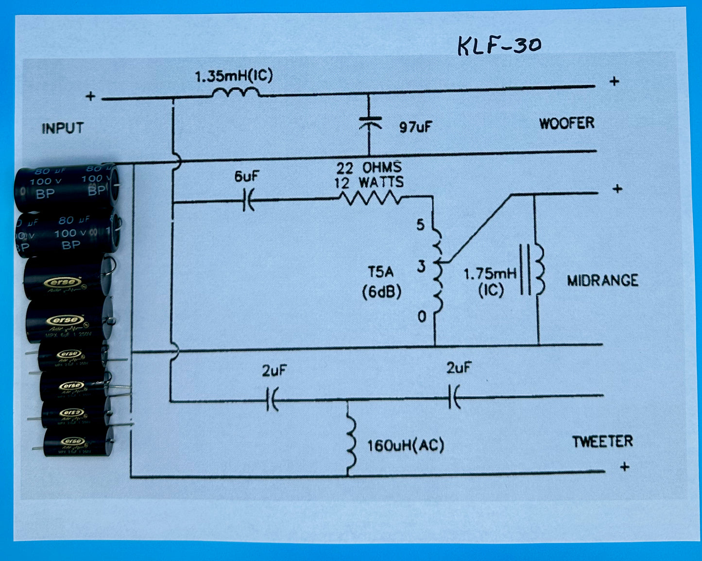 KLF-30 Crossover Rebuild Kit (2 Speakers) - FREE US Shipping!