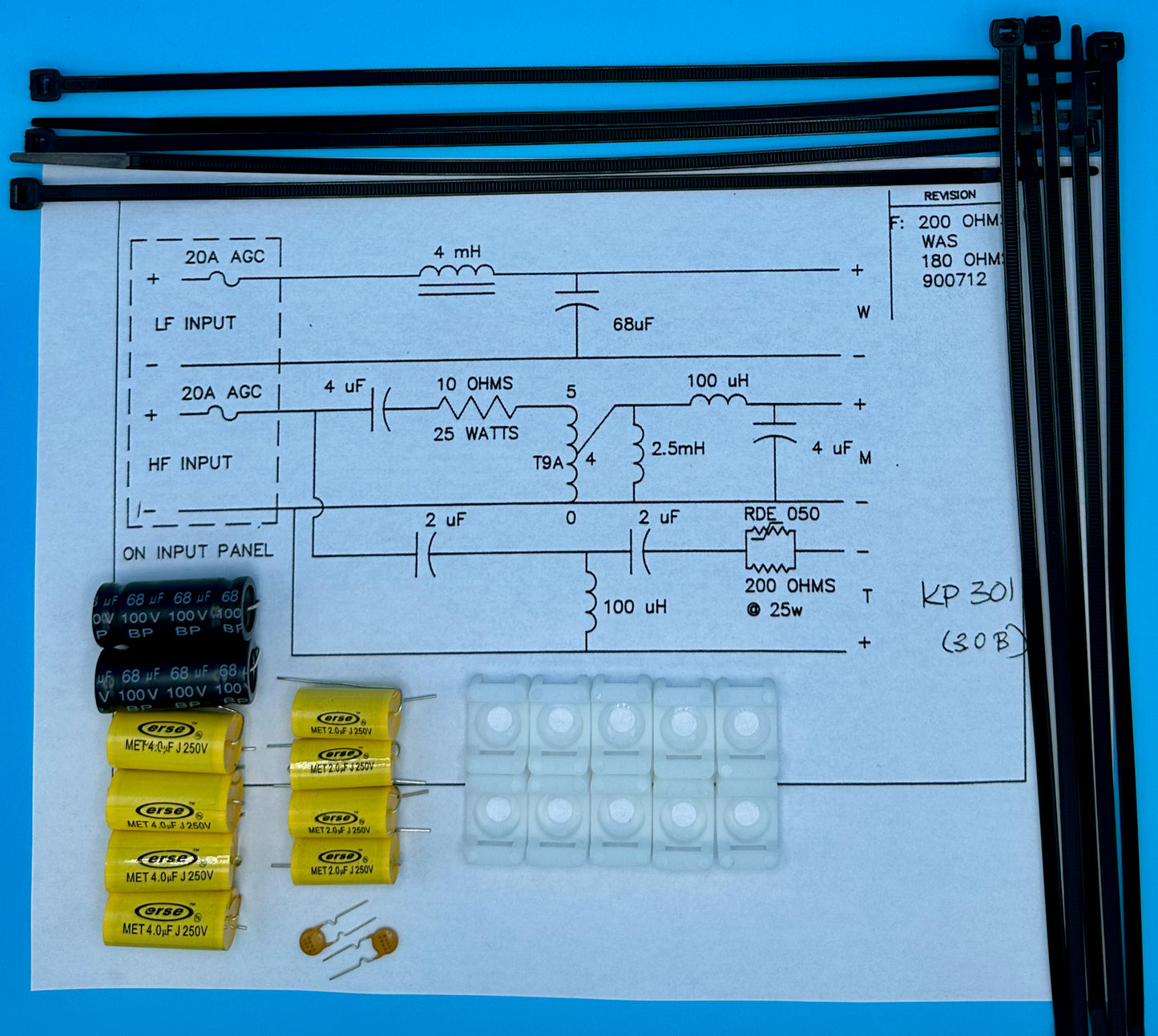 KP301 (KP30b) Crossover Rebuild Kit (2 Speakers) - FREE US Shipping!