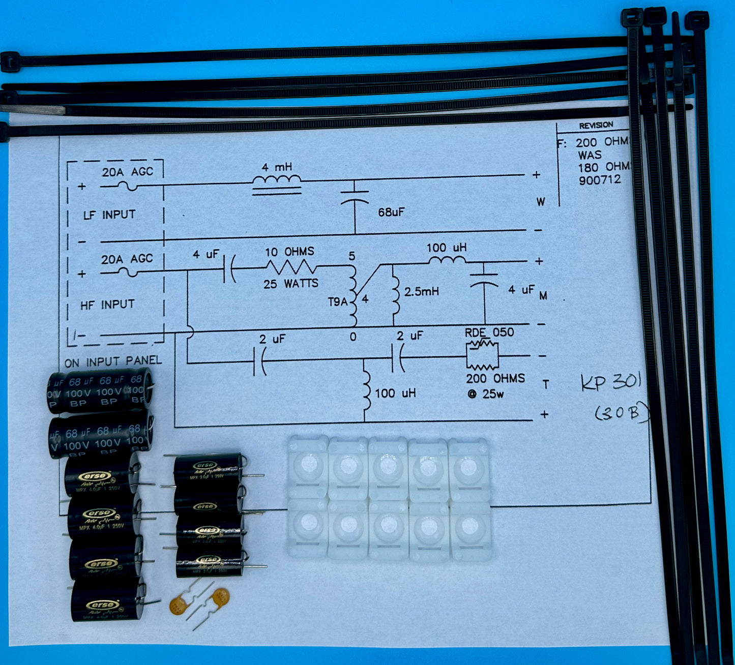 KP301 (KP30b) Crossover Rebuild Kit (2 Speakers) - FREE US Shipping!