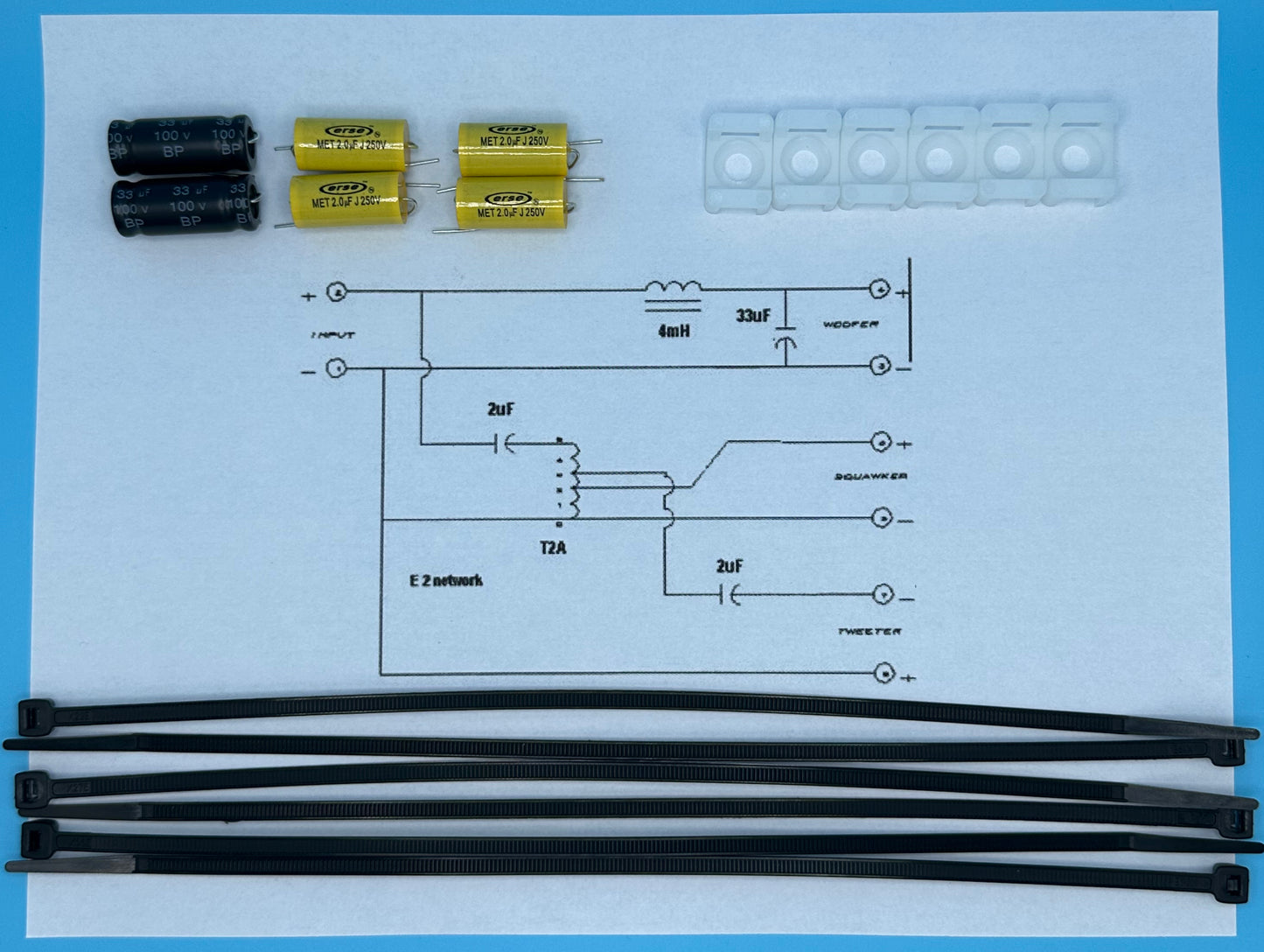 Type E-2 Crossover Rebuild Kit (2 Speakers) - FREE US Shipping!
